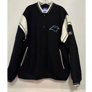 Vintage Carolina Panthers NFL Letterman Jacket Varsity Wool Mens XXL 2XL Rare